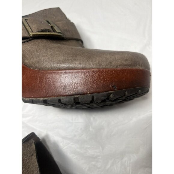 Kork Ease Sagano  Brown Leather Block Heel Clog Mule Shoes Boho - Picture 16 of 16